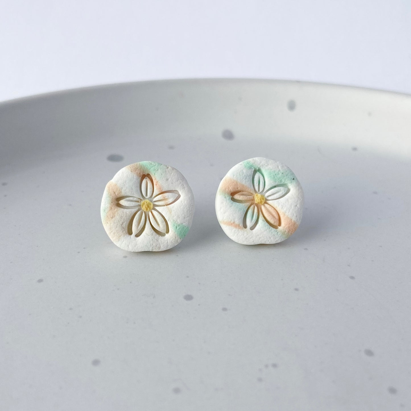 Sand dollar stud earrings