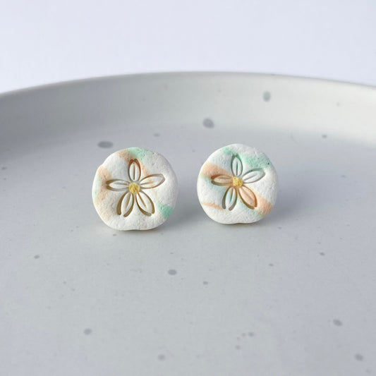 Sand dollar stud earrings