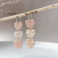 Triple heart dangle earrings