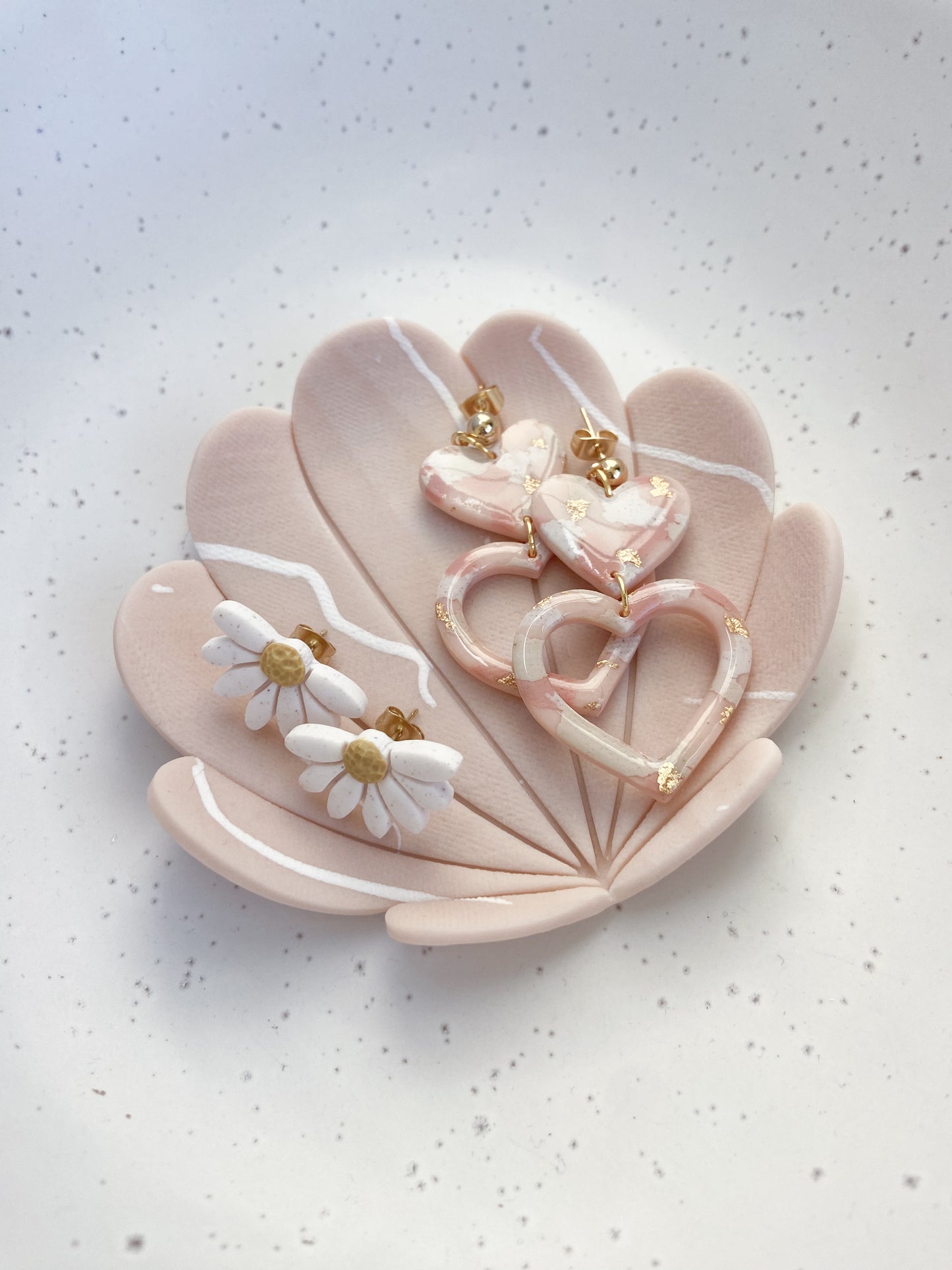 Polymer clay trinket dish (pink)