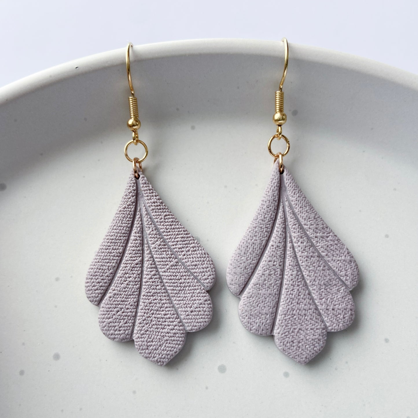 Lavender skirt statement earrings