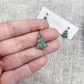 Christmas tree dangle earrings