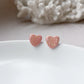 Gold & rose heart stud earrings