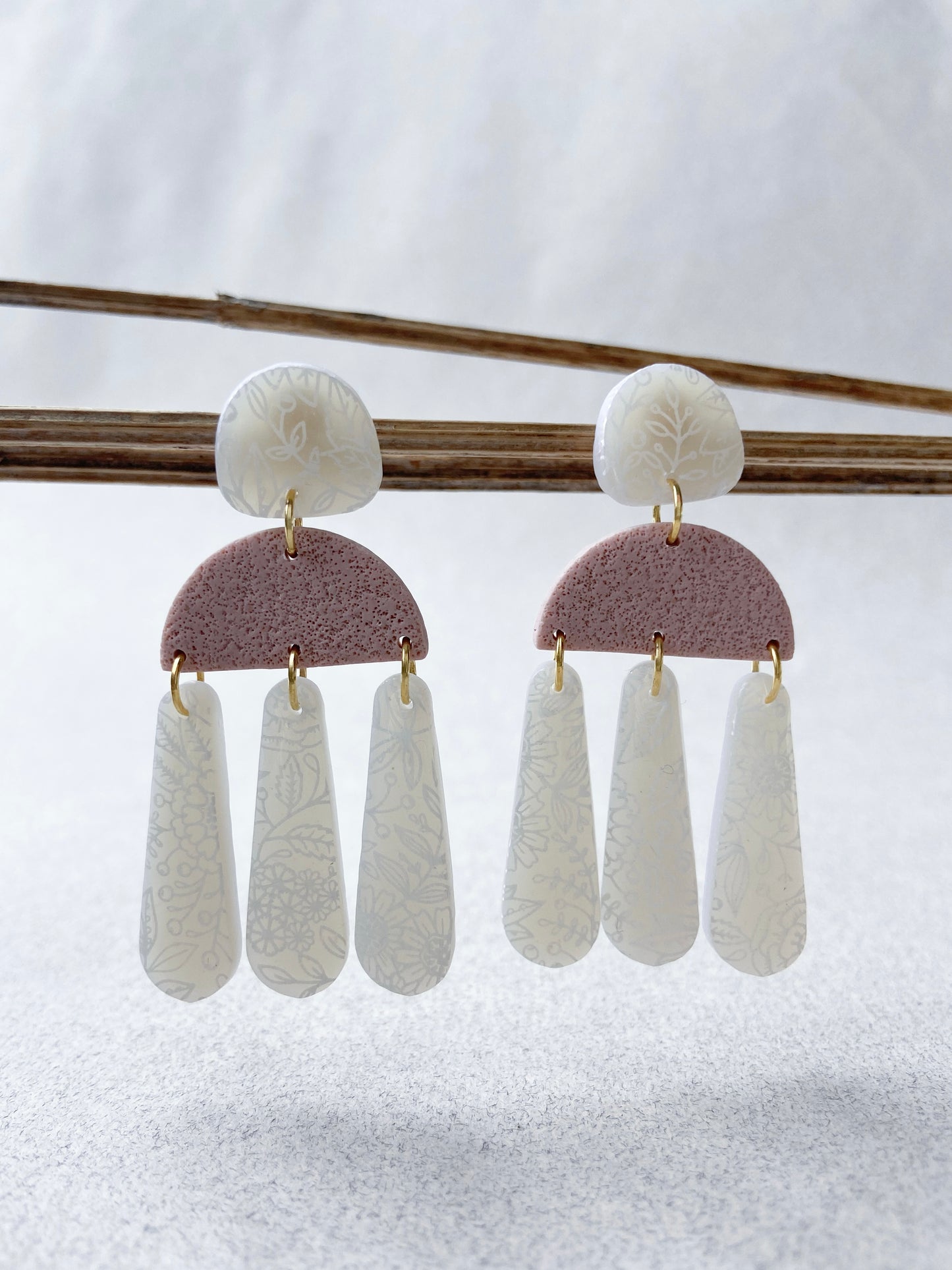 Translucent dangle statement earrings