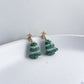 Christmas tree dangle earrings