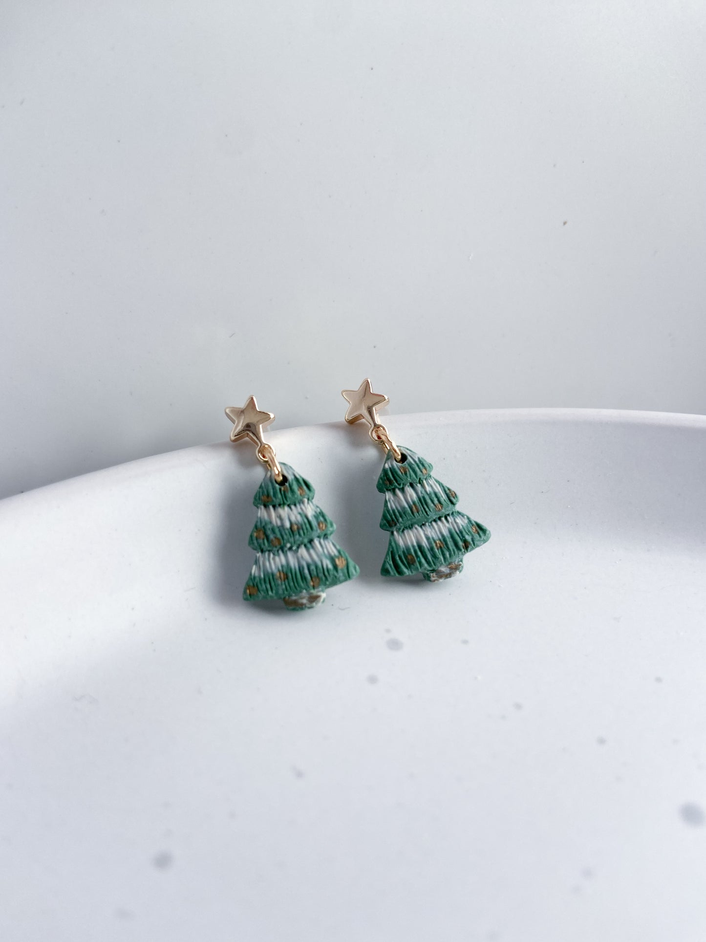 Christmas tree dangle earrings