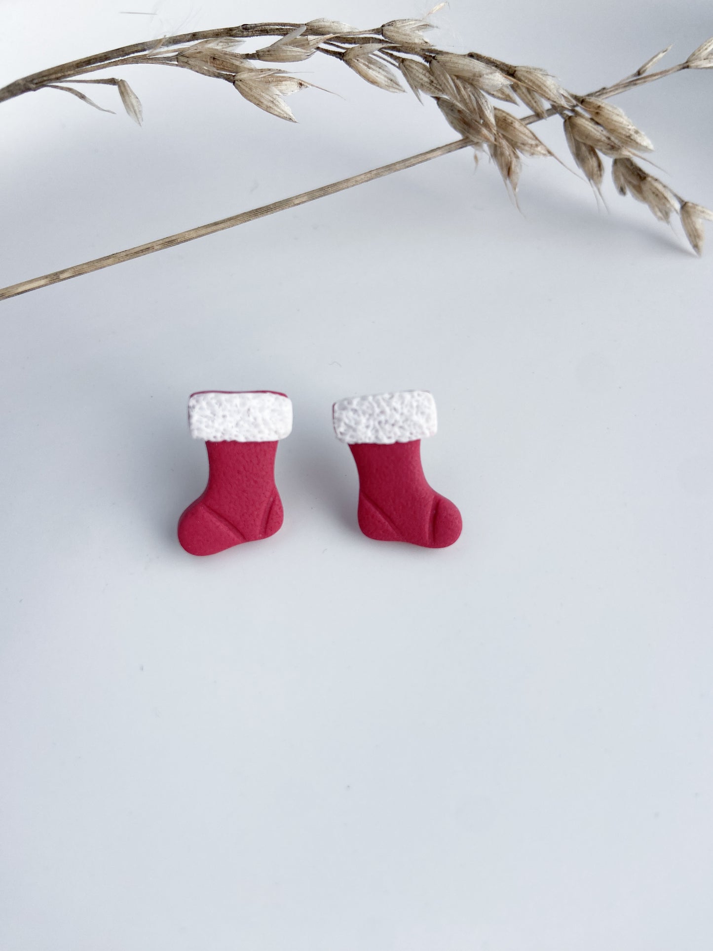 Christmas stocking stud earrings